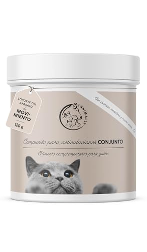 Annimally Polvo Articular Gatos | 120g para 4 Meses - La Alternativa a Las tabletas para articulaciones. Polvo articulaciones saludables con mejillón de Labios Verdes, MSM, Garra del Diablo