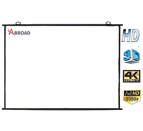 Image of Abroad Map Type Projector Screen 7 Feet (W) x 4 Feet (H) - 92 inch Inch Diagonal Aspect Ratio 16:9 Format, Supports UHD, 3D and 4K