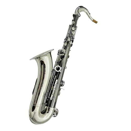 プロ仕様アルトサックス アルトBフラットサックスマウスピースシルバー&ブラックニッケル仕上げボックス付き(3)
