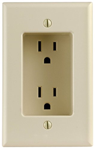 Leviton 15 Amp 1-Gang Recessed Duplex Receptacle, Residential Grade, with