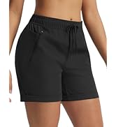 baleaf Women's 5'' Hiking Shorts with Zipper Pockets Lightweight Water Resistant Strech Quick Dry...