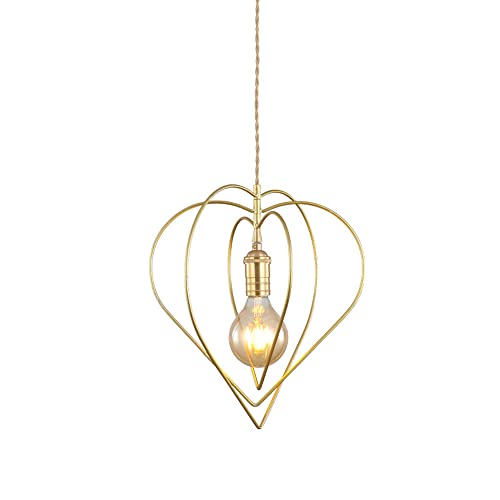 Luces colgantes con acabado dorado y diseño amor creativo de suspensión regulable
