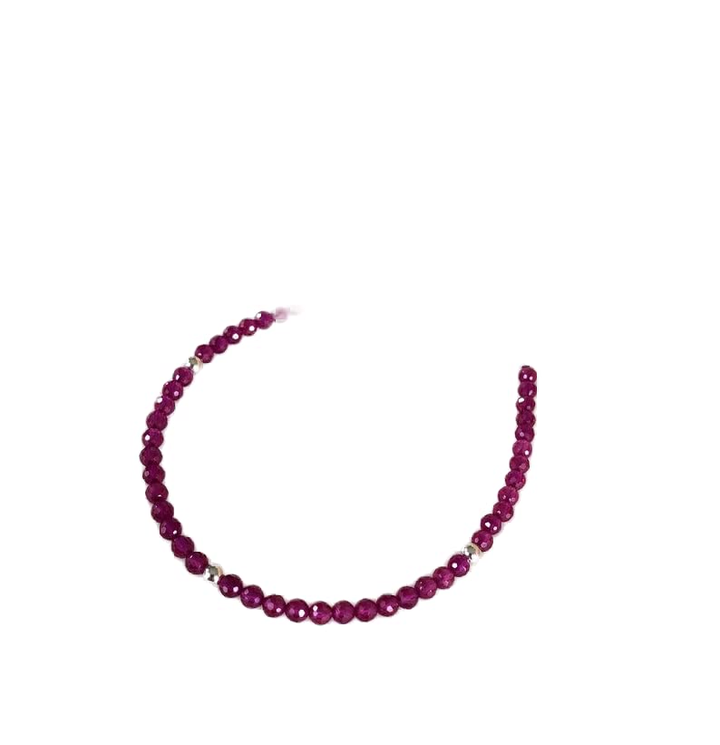 LKBEADS Unisex ruby 3.5mm round faceted beads adjustable stacking bracelet with 925 sterling silver - silver plated clasp (B0B3TJ57W1) Amazon Price History, Amazon Price Tracker