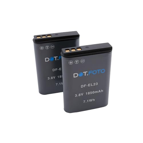 2 x Dot.Foto EN-EL23 Premium 3.8v / 1850mAh Batería Recargable para Nikon Coolpix B700, P600, P610,...