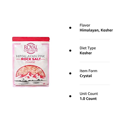 Himalayan Pink Salt 5 Lbs Coarse Grain Bulk Bag - Hymalain Pure Gourmet Crystals - Himilian 100% Natural - Contains 84 Minerals -Suitable For Body Bath Scrubs Table Salt Grinder & Salt Mills - Kosher #TOP7