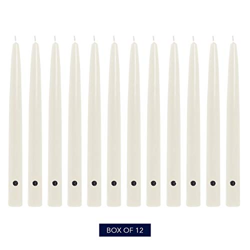 Colonial Candle White Taper Candles Hand Dipped - 10" Tall Candlesticks - Dripless & Unscented - 12 Pack - Candles For Christmas, New Year's, Hanukkah #TOP6