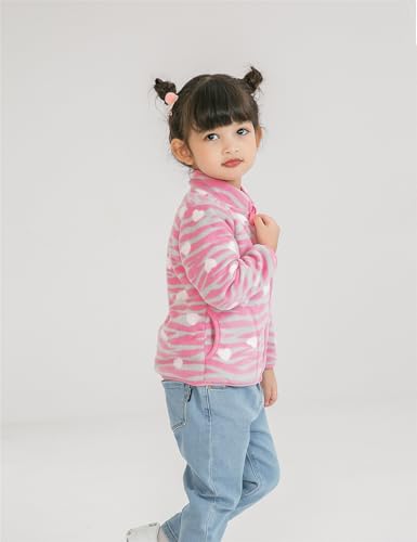 Image of Kids Printed Fleece Jacket Sherpa Lined Lightweight Zip