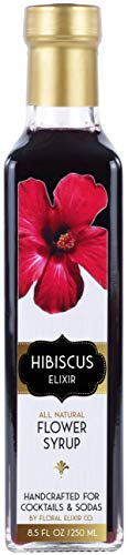 Floral Elixir Co. - All Natural FLOWER Syrup for Cocktails & Sodas, 8.5 oz (Hibiscus)