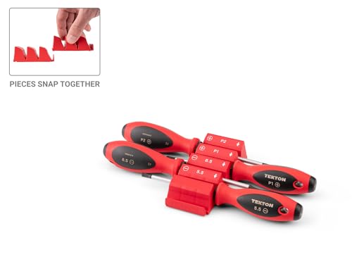 Image of TEKTON Phillips and Slotted Screwdriver Set, 4-Piece | DWZ90115 | 4 Inch Shanks, P1 - P2, 5.5 - 6.5 mm, Modular Organizers