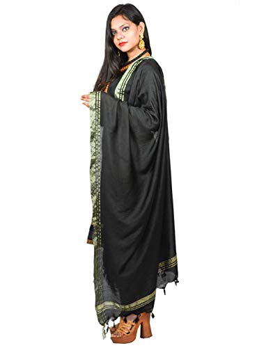 Dupatta Chunni Woven Stripes Border Scarf Cotton Silk Stole Neck Wrap Gift For Her2