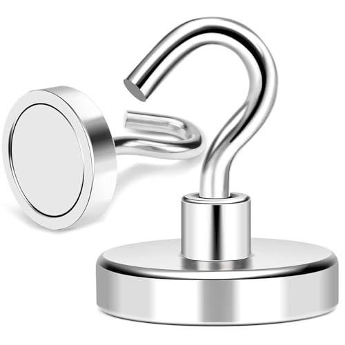 Image of KESI Magnetic Towel Holder Fridge Hooks | 25LBS | Strong Neodymium Magnets Ceiling-Hooks | Hooks for Hanging Plants, Refrigerator, Camping, Grill & Classroom | Pack of 3