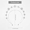 Bandeau Étoiles, Double Couche Bandeau Couronne Halo Étoile Diadème Étoile Strass Casque de Déesse Couronne de Mariage Accessoires pour Cheveux pour Femmes Filles (Argent) #1