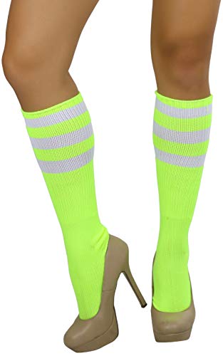 Image of ToBeInStyle Women's Premium Below Knee Athletic Socks w /Contrasting Wide Stripes