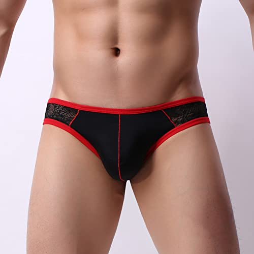 Men's Sexy Lace Low Rise Underwear Stretch Briefs Underpants2