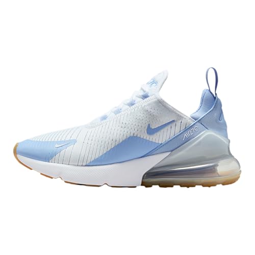 Nike Air Max 270 Women's Shoes (White/Blue Tint/Gum Light Brown/Aluminum) Size 8