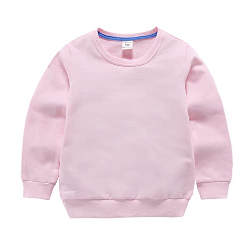 Boys Girls Pullover Sweatshirt Solid Basic Loose Cotton Tops Lightweight Soft Crewneck Athletic Tops Tees for Kids4
