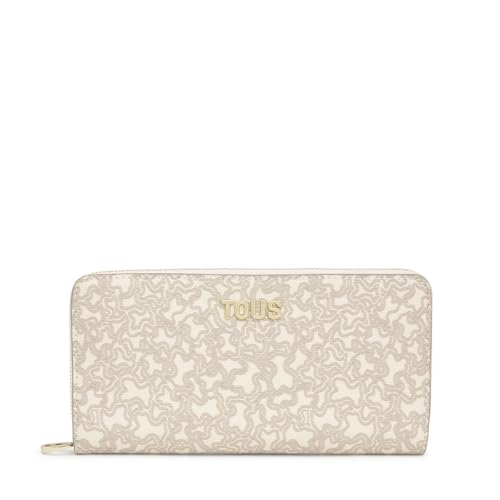 Tous Damen Billetera M. KAOS Mini Lines Beige Reisezubehör-Brieftasche