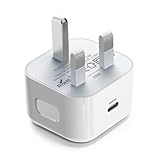 USB C Plug, PD 20W Fast Charge iPhone Charger USB C Power Adapter Wall Head Type-C Charging Adaptor UK Plug for iPhone 16 15 14 13 12 11 Pro Max Plus XS XR X 8 7, Pad Pro Air Mini, Galaxy and More