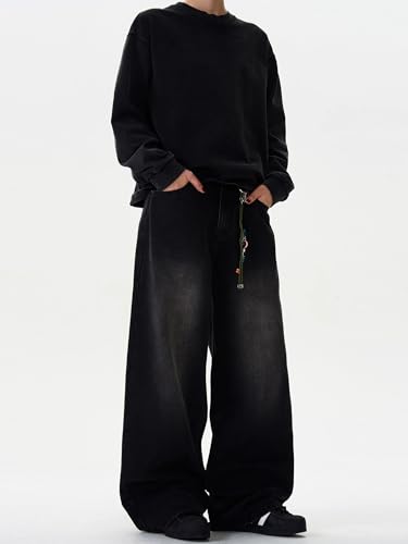 Men's Jeans Vintage Straight Leg Denim Jeans Loose Fit Trouser for Men4