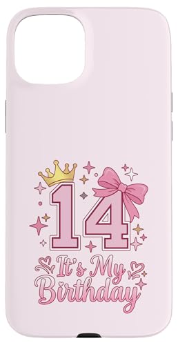 It's My 14�΂̒a���� ���̎q �R�P�b�g���{�� �s���N 14�� �X�}�z�P�[�X iPhone 15 Plus �p