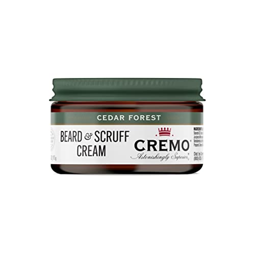 Cremo Beard & Scruff Cream, Cedar Forest, 4 oz - Soothe Beard Itch, Condition and Offer Light-Hold Styling for Stubble and Scruff (Product Packaging May Vary)
