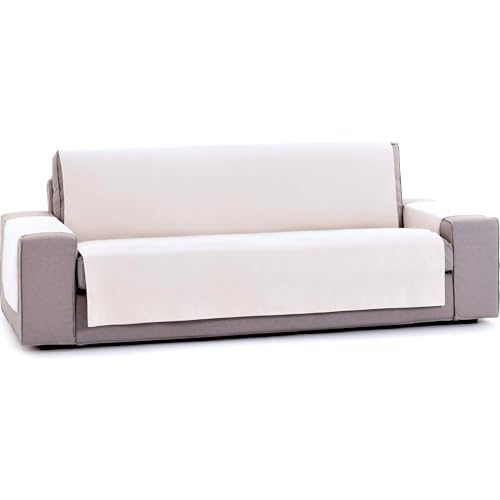 ECOMMERC3 | Funda Sofá Tamaño 4 Plazas Elástico y Versátil – Funda Sofá Color Blanco Protector de Sofá Fácil de Colocar con Gomas Ajustables – Funda Sofá Renueva y Protege Asiento, Respaldo y Brazos