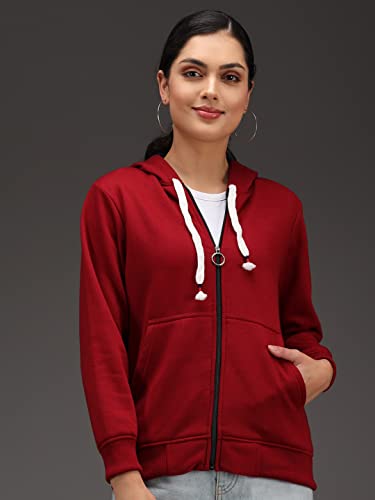 Image of eKools� Women's Fleece Winters Hoodie Sweatshirt Zipper with Pockets (Flee1 Series)