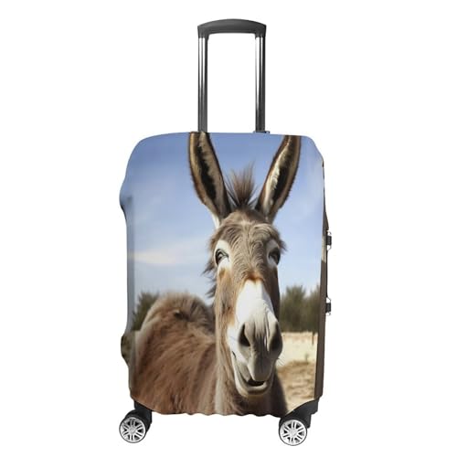 Housse de protection valise Funny Donkey élastique anti-rayure blanche taille S