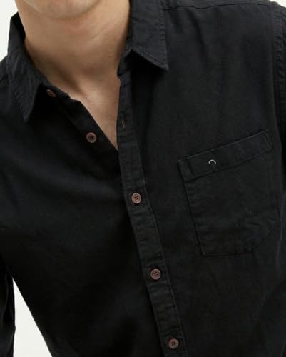 Image of Amazon Brand - INKAST Men Washed Cotton Twill Denim Casual Button Down Shirt | Full Sleeves | Regular Fit | Stylish Summer - Everyday Wear