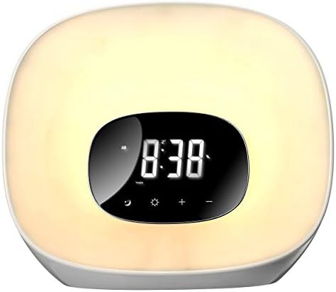 Groov-e Light Curve Touch Control FM Radio Alarm Clock with LED Lamp Wake-Up Light & Snooze-White, Medium