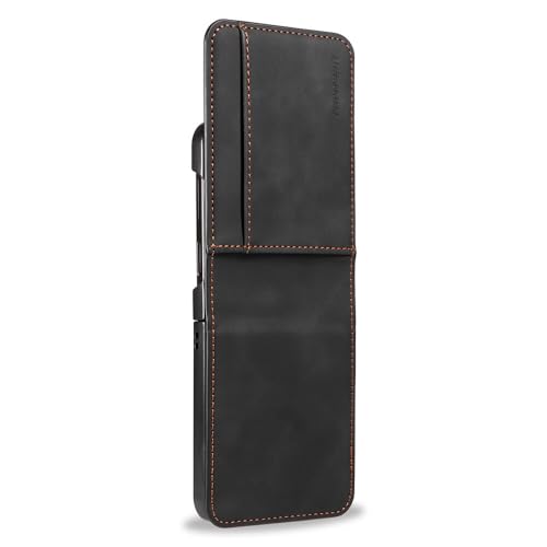 Étui en cuir de qualité supérieure pour Samsung Galaxy Z Flip 6 noir élégant
