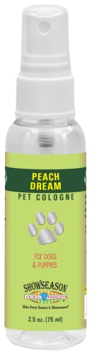Showseason Animal Products Peach Dream Pet Cologne 2.5 oz. For Dogs | Travel Size | Long-Lasting Odor Eliminator | Cruelty-Free | Non-Toxic | Made in The USA