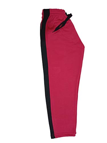 Image of indi weaves Kids Unisex Solid Fleece Warm Track Pants Winter Lower for Boys & Girls (Black, Magenta, Grey, 2-3 Years) Pack of 3