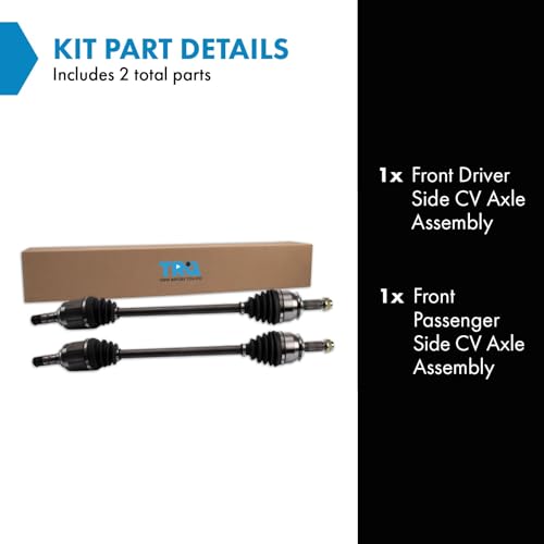 Image of TRQ Front Driver and Passenger Side CV Axle Assembly 2 Piece Set Compatible with 2015-2018 Subaru Forester 2.0XT Premium Touring AWD 2014 Forester 2.0XT Premium Touring AWD