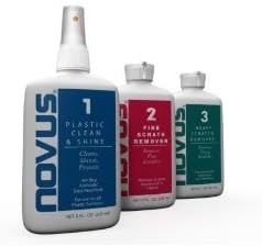 Novus plastic polish and scratch remover for acrylic and gloss plastics. 1, 2 & 3. 8oz set (237ml)