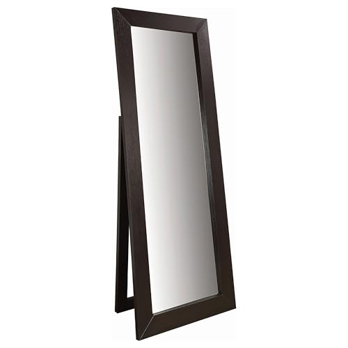 Coaster Home Furnishings - Toga - Wood Standing Mirror with Beveled Frame and Easel Back - Contemporary - Entryway and Bedroom - 28x72 Inch - Cappuccino - 900453