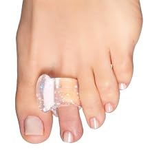 ZenToes Gel Toe Separators for Overlapping Toes, Bunions, Big Toe Alignment, Corrector and Spacer - 4 Pack Glitter