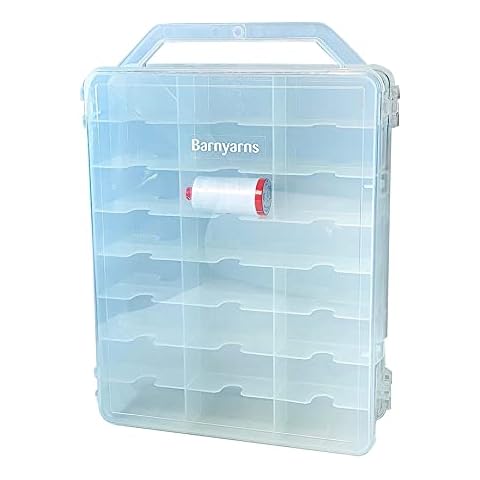 Aurifil Thread Storage Box - Plus 1 Reel of Aurfil 50 in White. Double Sided Box Holds 48 Large reels of Aurifil 28, 40 or 50 Weight Cover