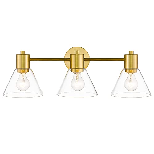 Luminaires de salle de bain dorés haut de gamme à 3 lumières LMS-108