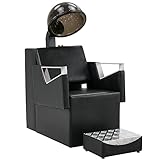 BarberPub Professional Height Adjustable Hooded Bonnet Hair Dryer Chair, 1350W Wood Frame Chair for Beauty Salon with 60 Minute Timer & Three-Position Temperature Control 2700 (Black)