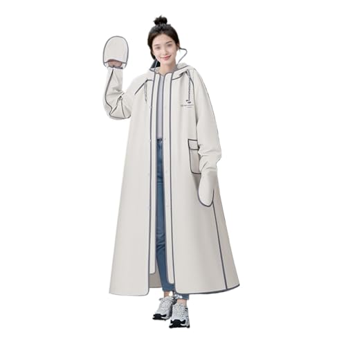 Poncho pluie pour adultes avec gants de protection, cape étanche blanche taille XL
