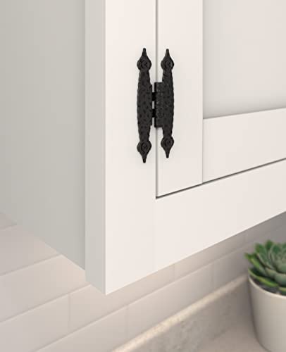 Amerock | Cabinet Hinge | 3-1/2 Inch (89 Mm) Length Hinge | Colonial Black | 2 Pack | Non Self-Closing Hinge | H-Type Hinge | Cabinet Door Hinge #TOP1