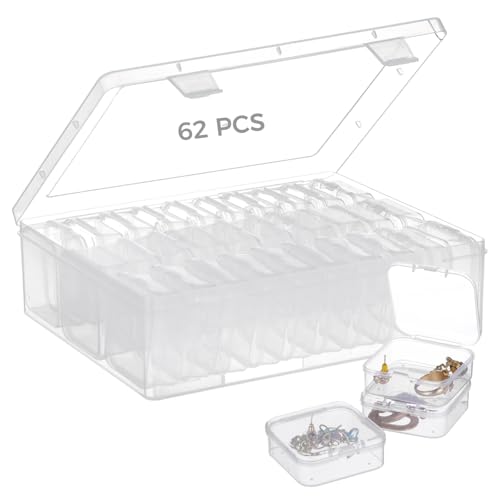 Boîtes de rangement pour petites perles : lot de 62 mini organisateurs - 2