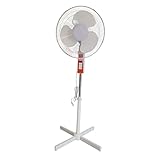 LavoHome White 16' High Velocity Fan 3-Speed Oscillating Standing Floor Adjustable Height - New Modern Design