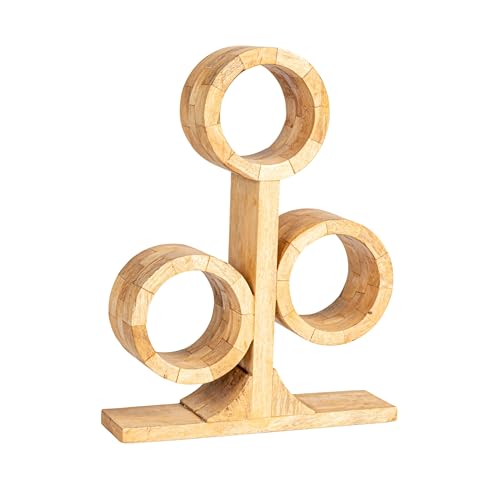 Bloomingville Mango Wood Circular Wine Rack, Natural