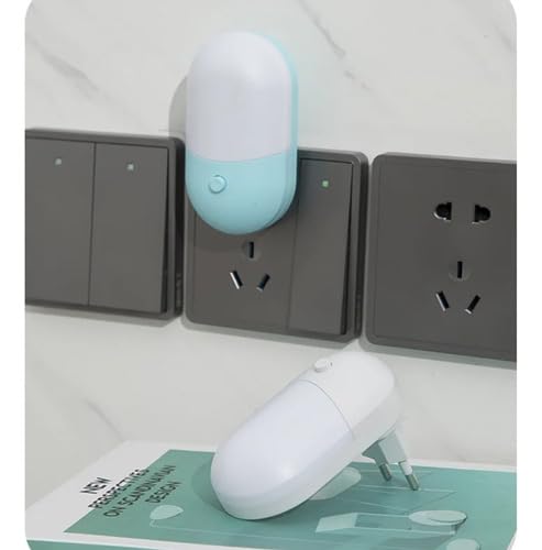 Abajur LED Mini Noturno Bivolt para Quarto Infantil: Luminária de Tomada em Acrílico - Luz Suave e C