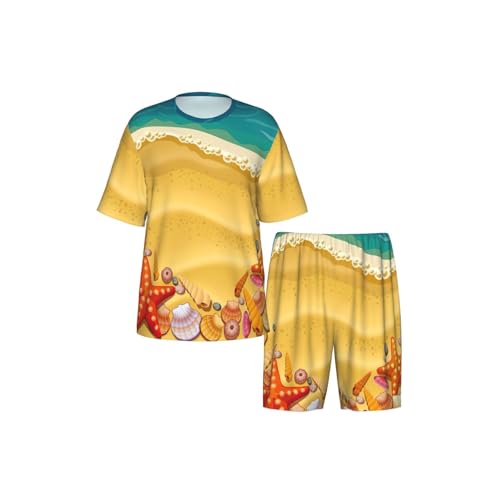 Pyjama short à manches courtes pour hommes vêtement de nuit léger - 4