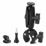 QWORK® Camera Bike Motorcycle Mount Handlebar Clamp Mount 360° Rotation Compatible with GoPro and Other Action Cameras