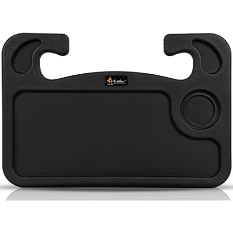 EcoNour 2 in 1 Car Steering Wheel Desk (42 x 28 cm) | Steering Wheel Tray for Laptop Car Mount with Pen Holder | Car Food Tray for Eating with Drinks Holder | Multipurpose Travel Car Accessories Cover