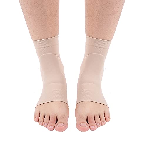 Silikongel Fersen Fußschutz, weiche elastische Knöchelschutzhülle Silikon-Schutzkissen Atmungsaktive Fuß Fersenriss Socke, Stützknöchelbandage Hilft bei gebrochenen Fersen, Schmerzlinderung(Silikon)